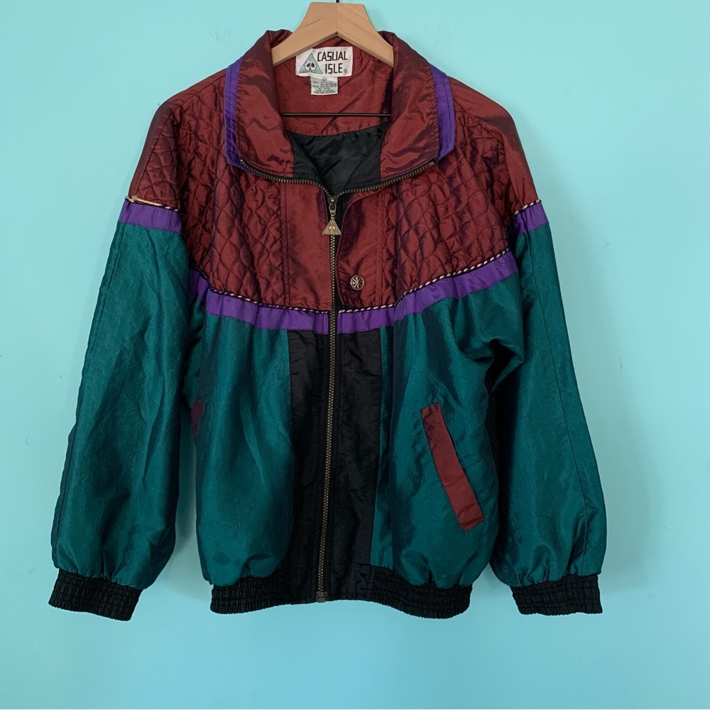 Urban Outfitters Casual Isle Vintage Slouchy Colorblock Windbreaker M Silky